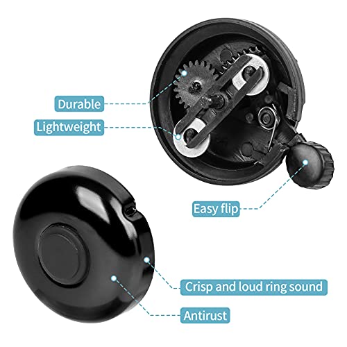 Xthuge Classic Bike Bell, Aluminum Bicycle Bell, Loud Crisp Clear Sound Bicycle Bike Bell for Adults Kids(Black-Right Hand Use2 Pack) - Thumbnail 7