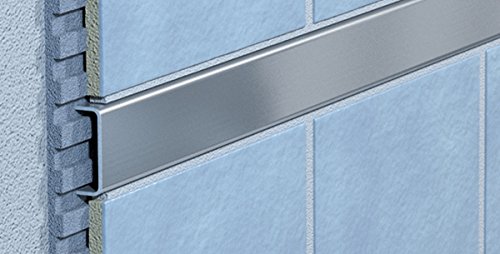 Fliesenprofil - Fliesenschiene - Edelstahlschiene - Fliesenbordüre - Länge 100 cm - Breite 20 mm - Edelstahl gebürstet (B-15) (2)