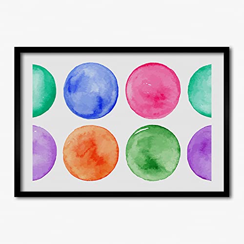 Cadre MDF Tulup 70x50 cm avec peinture de cercles colorés pour affiche et photo