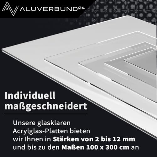 Acrylglas Platte 60x80cm 2mm | PMMA - Klar, Robust & Vielseitig | Zuschnitt von Acrylglas | Transparent | Kunststoffplatte | Materialstärke und Größe wählbar