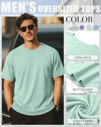 Image of Neer 3 Pack Big and Tall T-Shirts for Men L-7xl Tops | Large Casual Stretch Workout Tees, Short Sleeve Crewneck Oversized Shirts, Classic Summer Outfits, Comfy Basic Loose Clothes