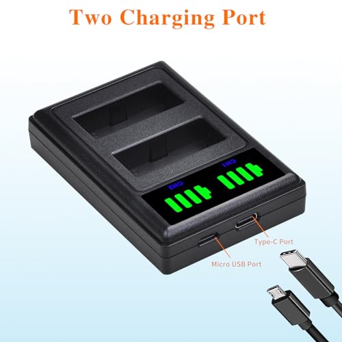 Pickle Power LP-E10 Battery and LED USB Dual Charger for Canon EOS Rebel T7 T6 T5 T3 T100, EOS 2000D, 3000D, 4000D, 1200D 1100D 1300D 1500D, KISS X50 X70 X80 X90 Camera