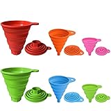 DARUNXY Collapsible Funnel Flexible Silicone Foldable Kitchen Funnel for Powder/Liquid/Large Food...