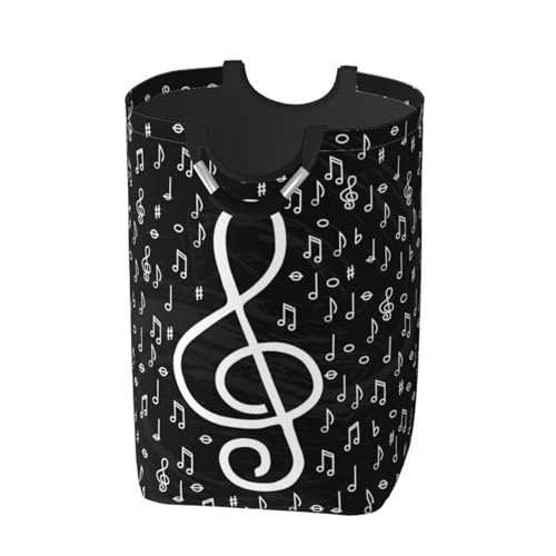 Image of Gbuzozie Musical Symbols Laundry Hamper Music Lover Storage Basket Toys Clothes Organizer Bin For Home Bathroom Bedroom Dorm Nursery, 52l