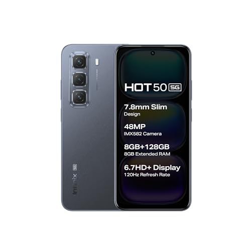 Image of Infinix Hot 50 5G, Sleek Black (4GB, 128GB)