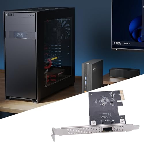 Tarjeta Ethernet PCIe 2.5Gbps con puerto RJ45 para conectividad de red de alta velocidad 2500Mbps con diseño metálico blindado miniatura 2