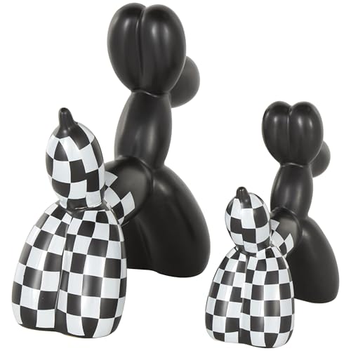 Escultura decorativa perro cerámica negro set 2 miniatura 7