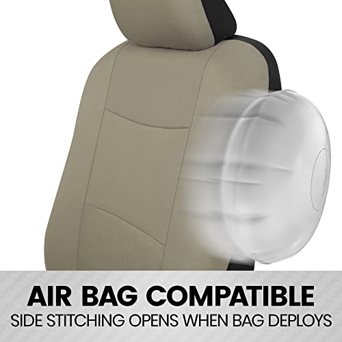 Bdk Polypro Seat Covers Full Set In Solid Beige – Front And Rear Split Bench Seat , Easy To Install For Auto Trucks Van Suv Car #TOP6
