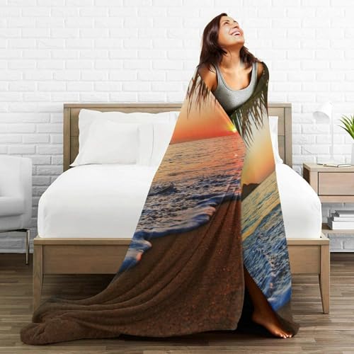 Hgod Designs Pacific Sunrise At Lanikai Beach Throw Blanket Hawaii Blanket Super Soft Flannel Throw Blanket Lightweight Plush Fuzzy Bed Blanket For Bedding Sofa And Travel 40 Inchx50 Inch thumb #4