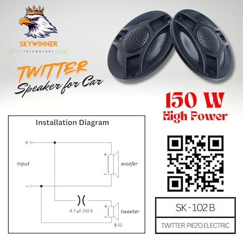 Image of 3'' inch Tweeter Speaker Sky Power 80w Up to 20hz to 65Khz Frequancy Tweeter Car, Auto Riksha and Sound System Speaker - 150 W (Pack of 2)