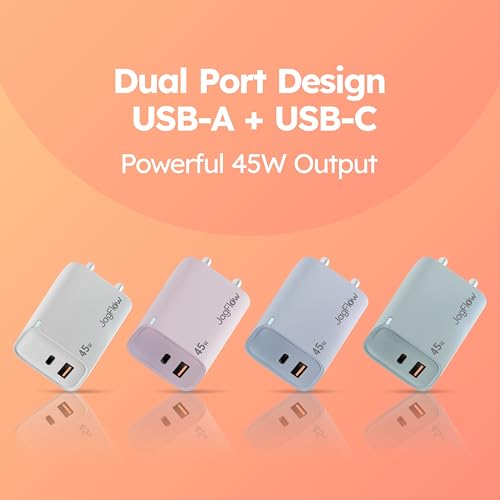 Image of Trueview 45W Fast Charging Power Adapter with Type-C & USB-A Ports | PD 3.0 & QC Support Wall Charger for Smartphones, Tablets & USB-C Devices | White