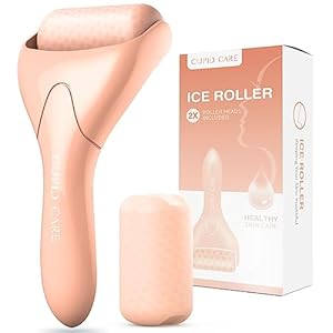 CUPID CARE Ice Roller for Face [2-Rollers], Ice Face Roller Ice Compress Facial Roller Massager for Beauty, Calms Skin, Face Roller Skin Care Tool Woman Gifts | Apricot Pink