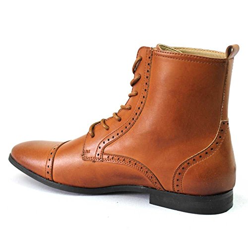 New Men's Cap Toe Boots Detailed Perforation Dress Shoes Modern Oxfords by Azar4