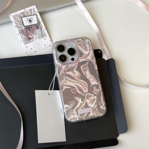 iphone 15Pro 用 ケース ハート ピンク グラデーション オーロラ 韓国 ガーリー系 かわいい いphoneケース 人気スマホケース Y2K おしゃれ ランキング ギャル系 シンプル 女子 高校生 ソフト アイフォンケース TPU 携帯カバー