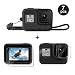 Deyard Accessories Kit for GoPro Hero 8 with Silicone Rubber Protective Case + 4pcs Ultra Clear Tempered Glass Screen Protector + 2pcs Display HD Lens Protector with GoPro Hero 8 Black