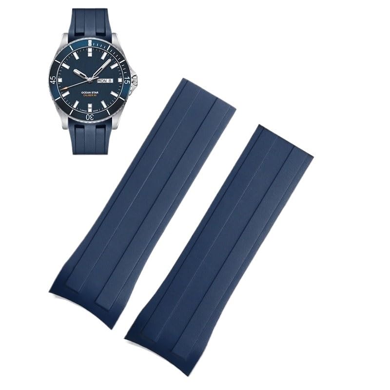 Bracelet silicone bleu Mido Navigator pour plongée et nautisme sans boucle