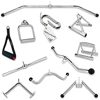 C.P. Sports Einhandgriff/Parallelgriff/Trizepsgriff/Bizeps-Trizeps Stange/Latzugstange/ + 1 Karabinerhaken für Bodybuilding Krafttraining Fitness Training Gym Sport (Bizeps-Trizeps-Stange)