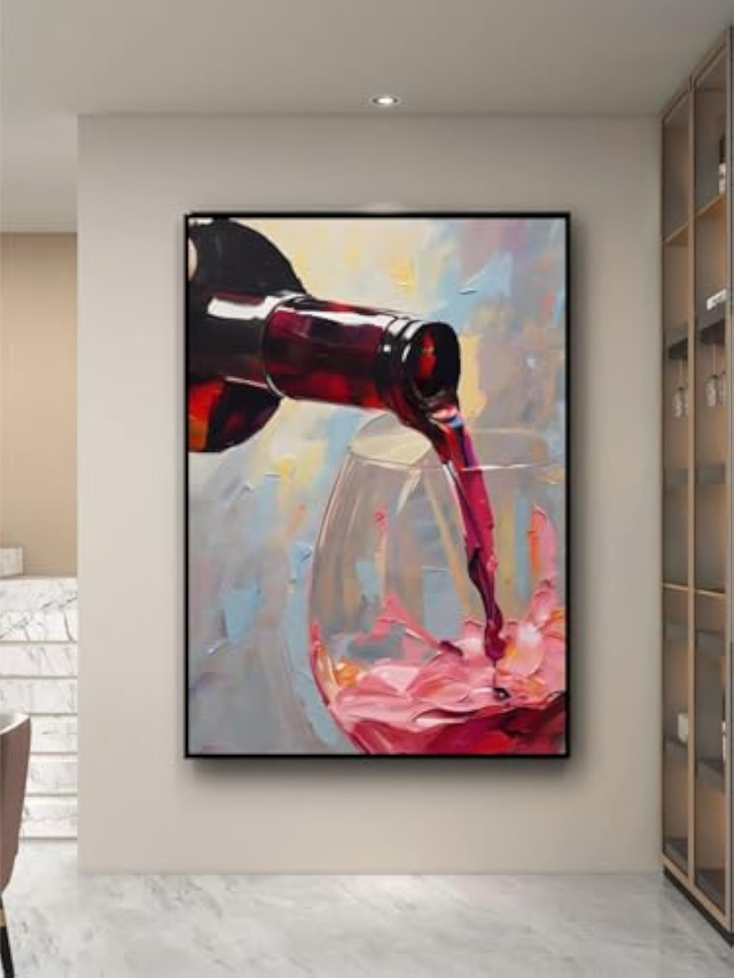 Wine Pour Canvas Wall Art, 20x30 Inch