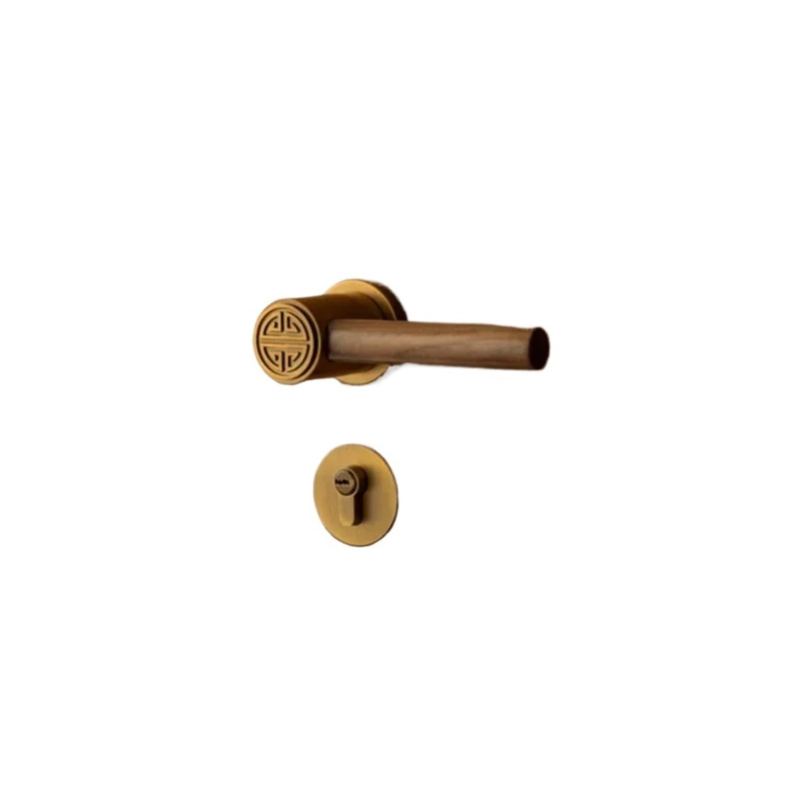 BSAXITHZB Retro Bedroom Silent Split Door Lock Handle(Yellow Bronze-Magnet)