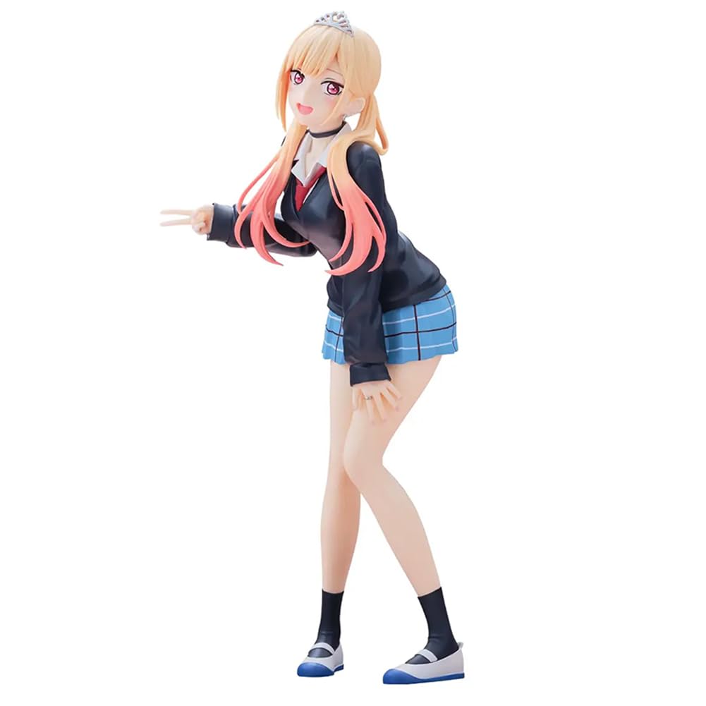 Anjinguang Kitagawa Marin Figure School Uniform Version Anime Girl Statue 25cm Standing Pose PVC Model Desktop Decoration Collectible for Fans