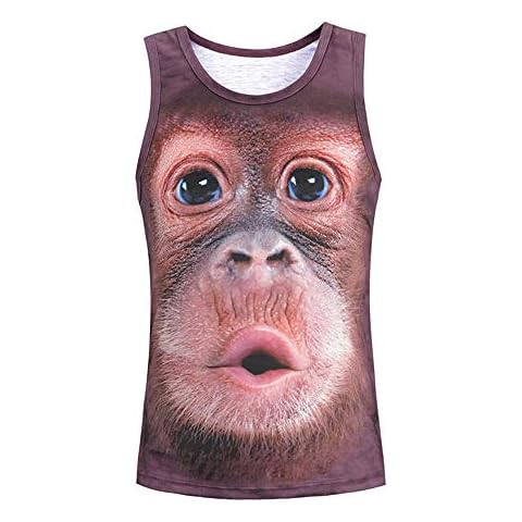 Men's Clothing O-Neck Short Sleeve Animal T-Shirt Monkey 3D Digital Printed T-Shirt Homme Large Size Cover