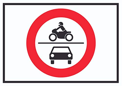 HB-Druck Durchfahrt verboten Krad und PKW Symbol Schild A5 (148x210mm)