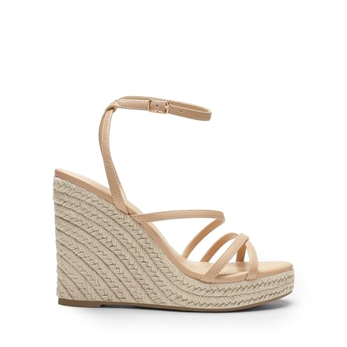 Image of DREAM PAIRS Women's Strappy Espadrille Wedge Sandals | Platform Chunky Heel design,Comfortable Open Toe Wedge Sandals with Cushioned Insole, Fashion Dressy Shoes