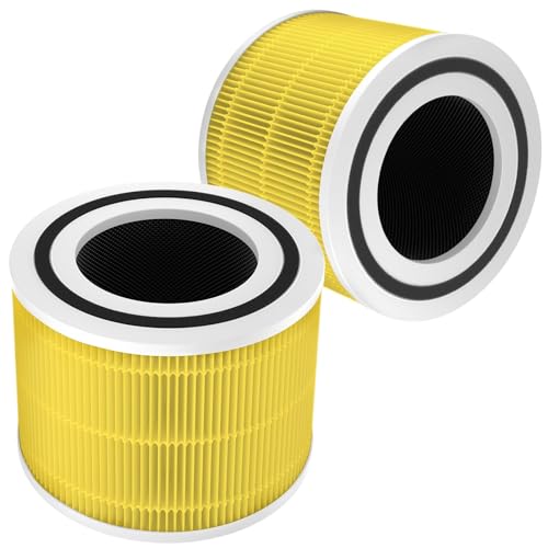 Core 300 Pet Care Replacement Filter, Compatible with LEVOIT Core 300/300S Air Purifier, 3-in-1 H13 Grade, True HEPA Replacement Filter, Compare to Part No. Core 300-RF-PA, Yellow, 2 Pack