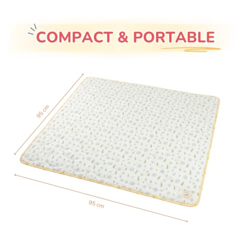 Image of TIDY SLEEP Baby Diaper Changing /Messy /Play Mat 95 x 95 cm (6-18 Months) | Soft Cotton Messy Mat for Newborns | Portable, Washable & Travel-Friendly | Whimsy Spiral