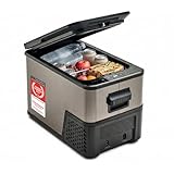 TZS First Austria Kompressor-Kühlbox 27L - bis -20°C - 44 dB - 12V 24V 230V - Anti-Fingerprint - für Auto Camping Reise - Dark Steel