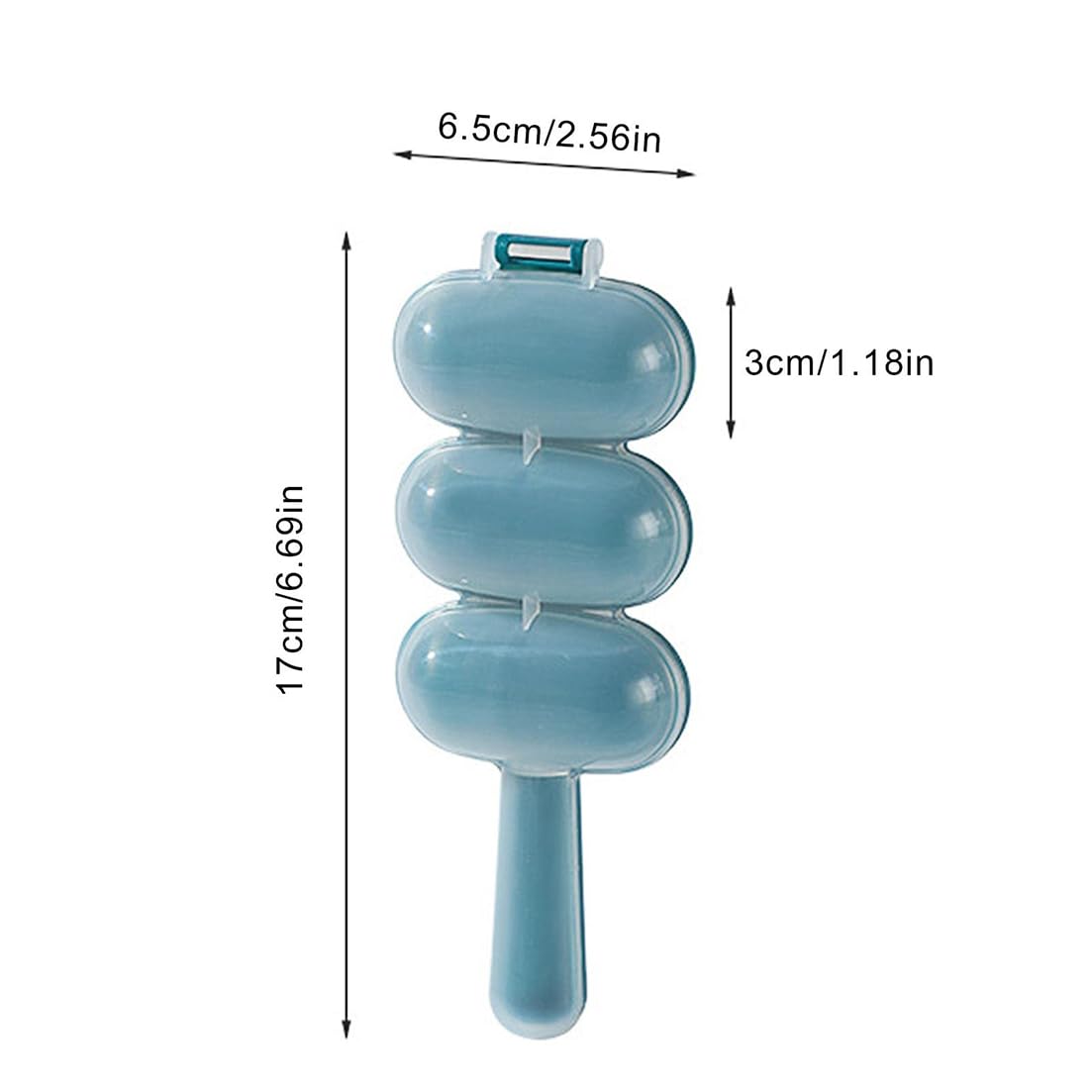 3-fach Reisballen-Former, Antihaft-Sushi-Maker, 17 cm, Blau, DIY-Onigiri-Kugelform für Küche und Camping