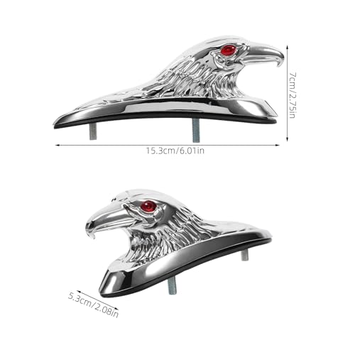 Tête Métal Robuste Décoration Garde-boue Ornement Argenté Unique - 2