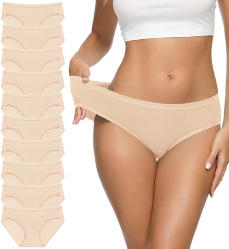 Image of Eiggam Women's Cotton Bikini Panties,High-Cut Full Coverage Stretch Cool Underwear for Women