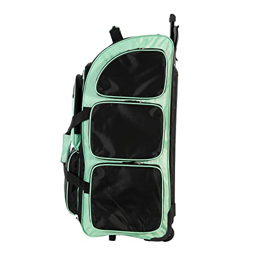 Travelers Club Xpedition 30 Inch Multi-Pocket Upright Rolling Duffel Bag, Seafoam, 30