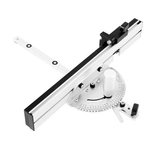 Präzisions Gehrungslehre für die meisten Tischsägen, mit 3/4” x 3/8” Gehrungsschlitzen, einstellbarer Winkel 0-60°, Präzisions Miter Gauge für Holzarbeiten und Heimwerkerprojekte
