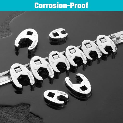 Image of DURATECH 10-Piece 3 /8 inch Drive Crowfoot Wrench Set, Flare Nut Wrench Set