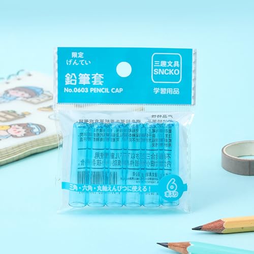 18 piezas tapas plásticas transparentes para lápices miniatura 3