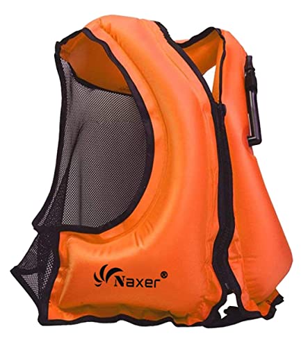 Image of NAXER Inflatable Buoyancy Jackets Snorkel Vests for Adults Kayak Kayaking Snorkeling Suit 90-200 lbs Easy Swimming Boating Paddleboarding Water Sports