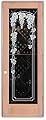 Frosted Glass Wine Door - Vineyard Grapes Trellis - 1D Positive Clear - Grapes & Ivy - 32" x 84" - Knob on Left - Pull Open - Cherry
