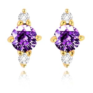 Alcor Designer Amethyst Stud Earrings fo...
