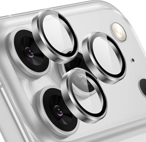 Image of CLITZ Camera Lens Protector for iPhone 17 Pro Max /iPhone 17 Pro, 9H Tempered Glass Camera Protector, Aluminum Alloy Metal Ring Lens Cover, Scratch Proof, HD Clear, Case Friendly, Grey