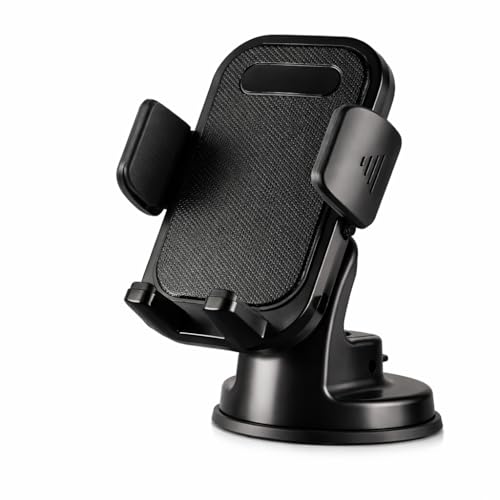Image of MountPro k7 Car Phone Holder for Dashboard & Windshield,Strong Suction Cup Mount with 360 Rotation,Shockproof Build Mobile Stand for Car,Universal Adjustable Cradle for All Smartphones, Black