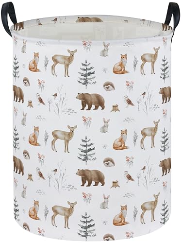 Image of Essme Kids Laundry Basket,Animal Hamper Waterproof Storage Bin for Boys, Woodland Hamper,Gift Baskets(Woodland Animal)