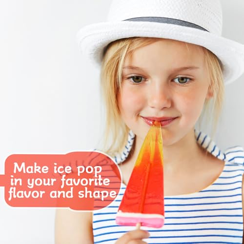 Patelai 300 Pcs Ice Lolly Sticks and Plastic Bags Set, Clear Self-adhesive Plastic Bags and Ice Lolly Sticks for Family Gathering Summer Party, 4.49 Inch, 8.27 x 3.15 Inch