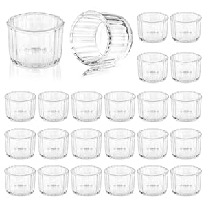 EXLECO 24er Teelichthalter Glas Vintage Transparent