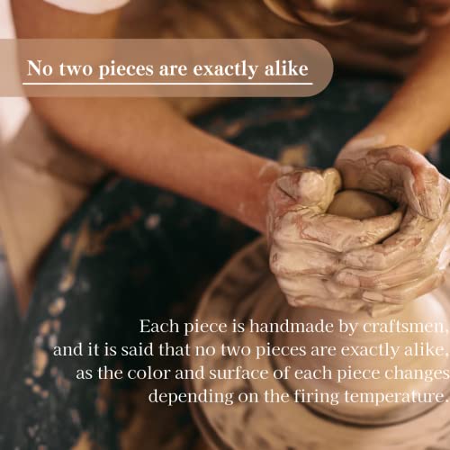 Dinner Plate Handmade Round Plate Japanese Traditional Earthenware Bizen Pottery, (21.16Ounce/600G) #TOP3