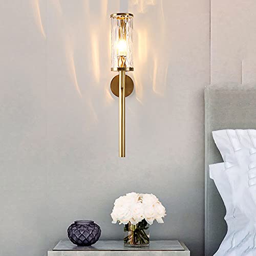 Lámpara de pared de latón E14 moderna con pantalla de vidrio para interiores 2