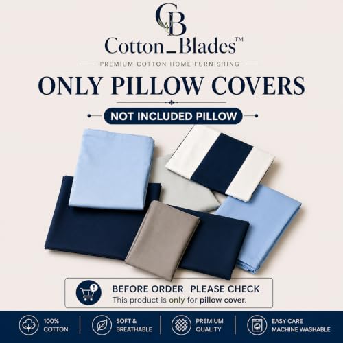 Image of 100% Cotton 600 TC Body Pillow Cover - Ultra Soft & Breathable Long Pillowcase | Zipper Closure | 20 inchx54 inch | Grey (Burgundy)