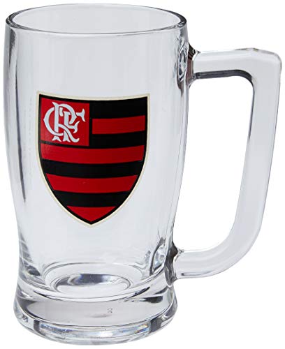Caneca Vidro Flamengo Times de Futebol Transparente