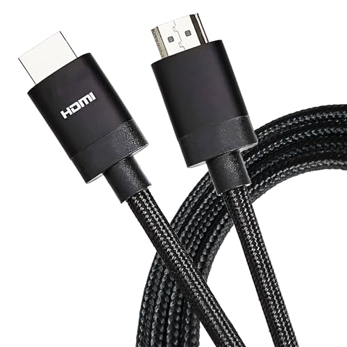 Maplin HDMI Cable 1M, Braided 8K 60fps V2.1 48Gbps High-Speed, ARC, HDR, Dolby Atmos, Compatible with TVs, Monitors, PS4/5